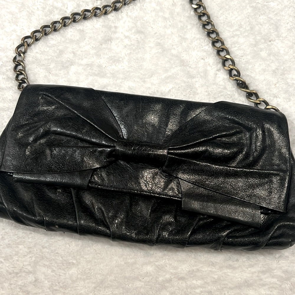 Leather Hobo Clutch